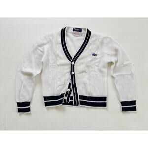 Vintage 1970s Youth Izod Lacoste Cardigan Sweater Size 7